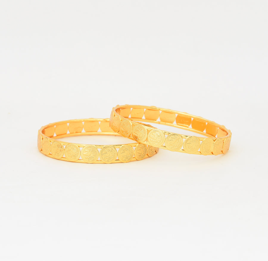 Laxmi Coin Two Bangles - W02715