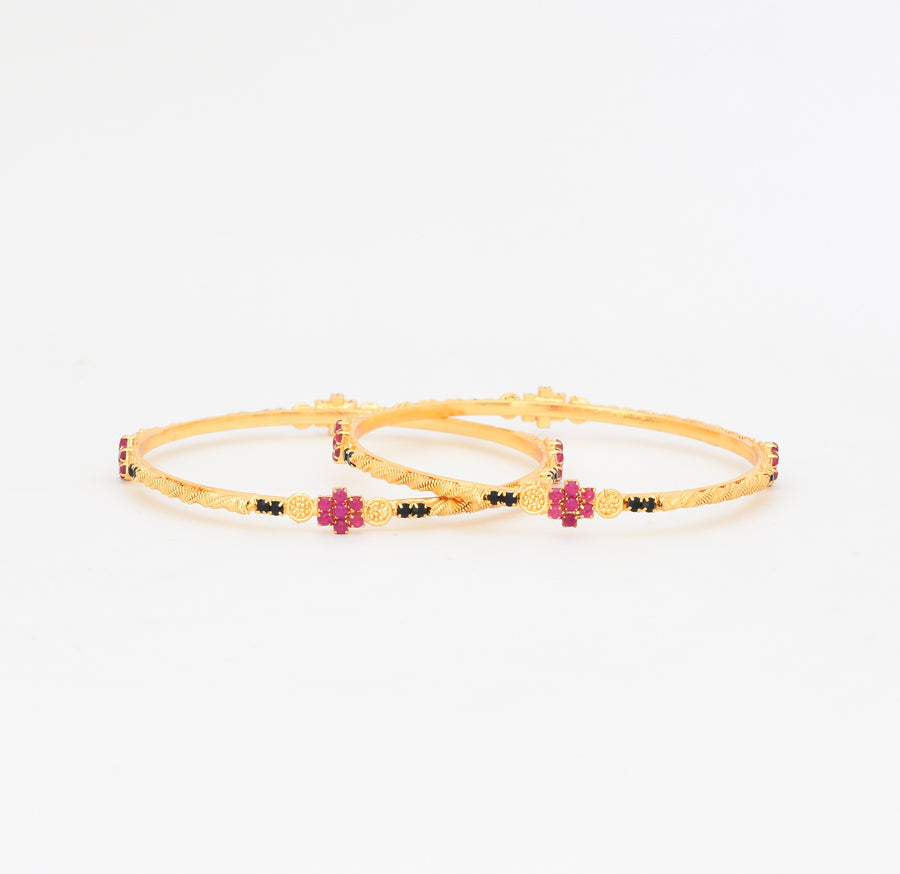 Magenta Black Laticia Two Bangles - W02714