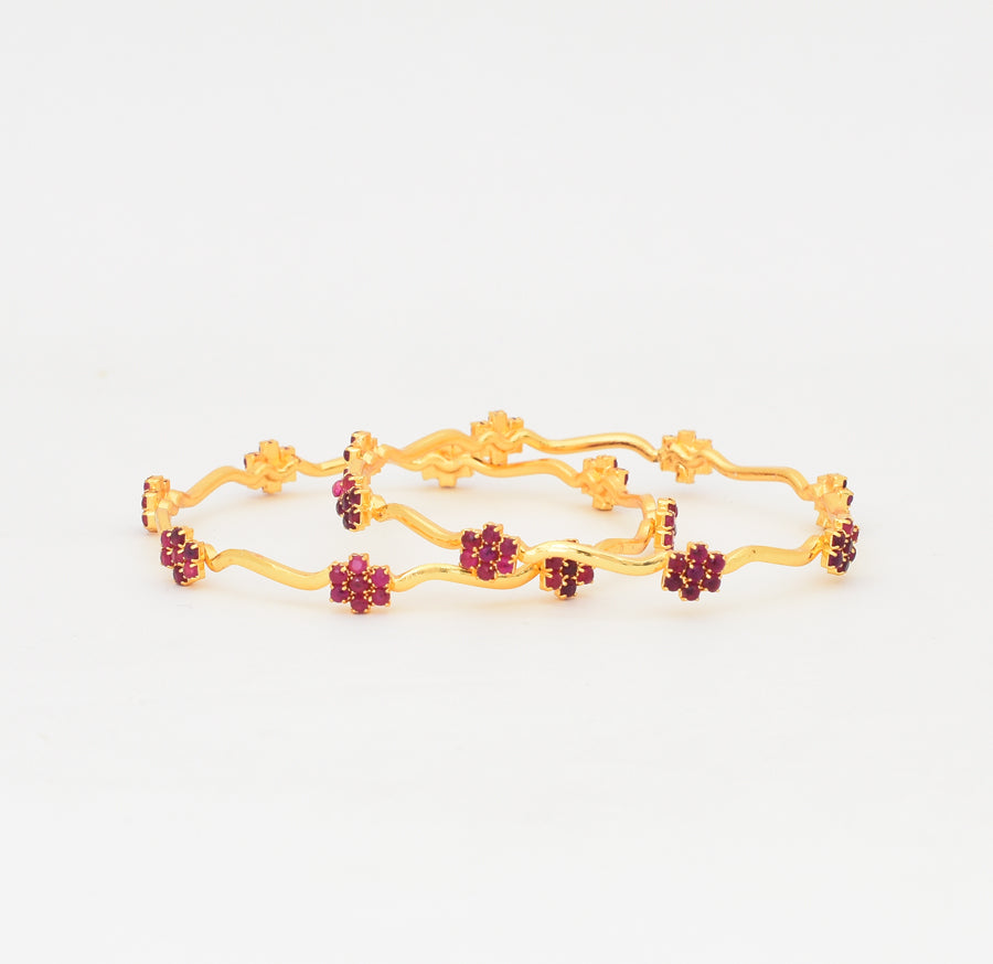 Magenta Flora Two Bangles - W02712