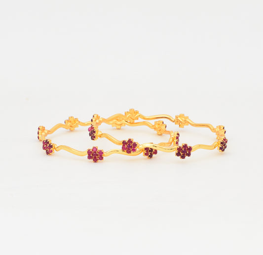 Magenta Flora Two Bangles - W02712