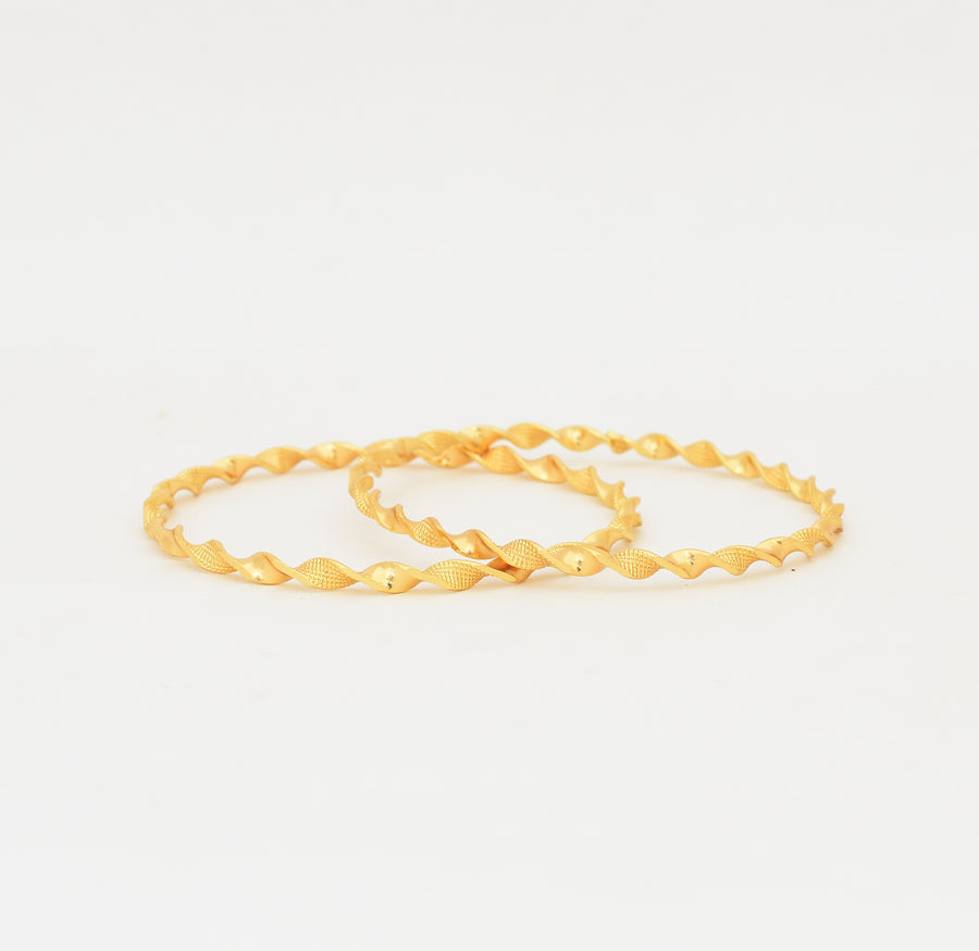 Semi Matte Intertwined Two Bangles - W02706