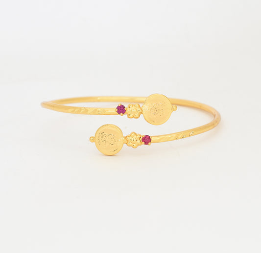 Magenta Lakshmi Kasu Open Bangle Adjustable - W121038