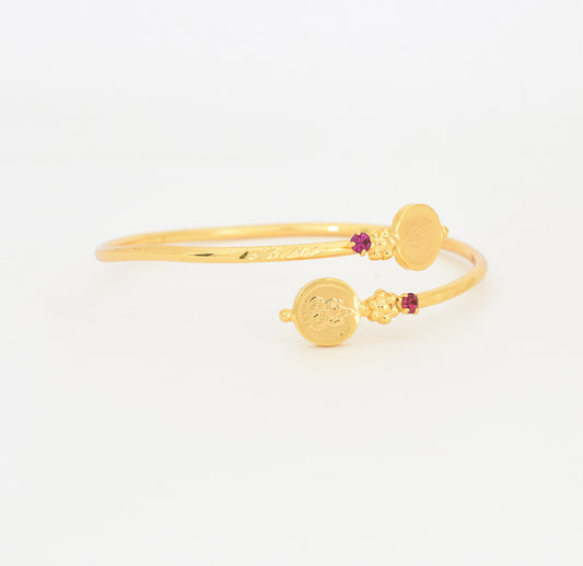 Magenta Lakshmi Kasu Open Bangle Adjustable - W121038