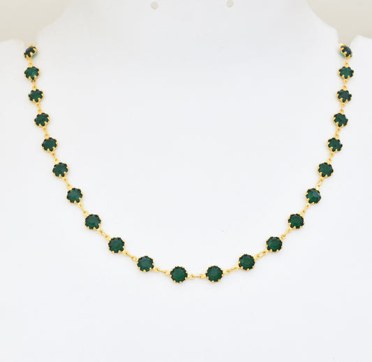 Green Stone Splendid Chain 18 Inches - W121045