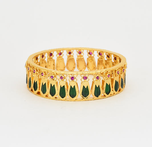 Green Nagapadam Broad Bangle - X051185