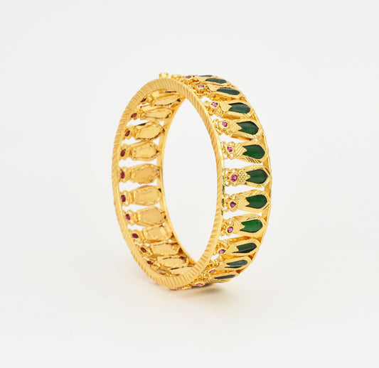 Green Nagapadam Broad Bangle - X051185