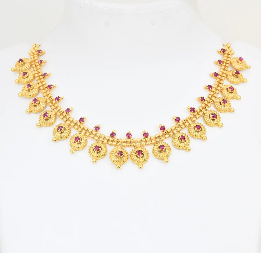 Magenta Statement Short Necklace - X021088