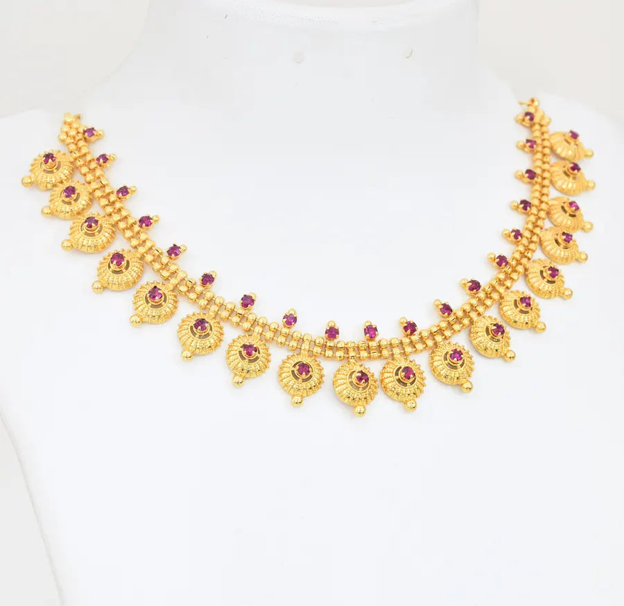 Magenta Statement Short Necklace - X021088