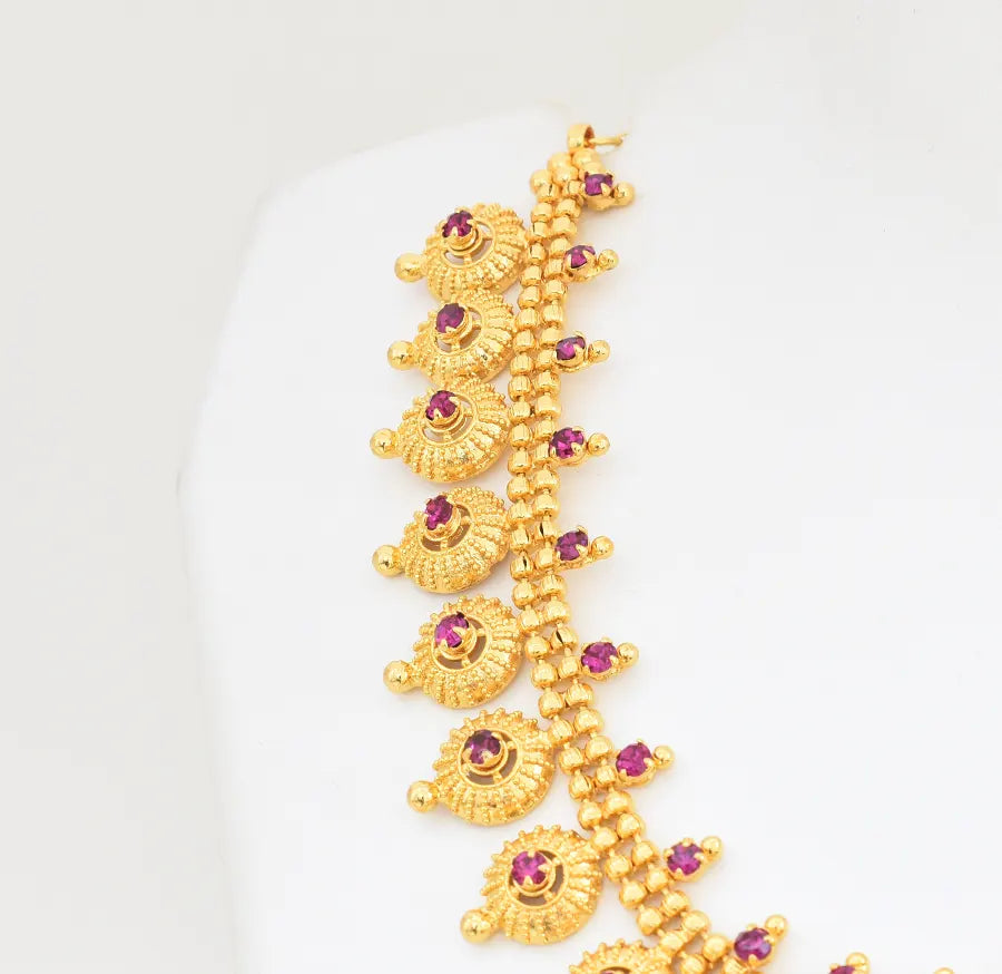 Magenta Statement Short Necklace - X021088