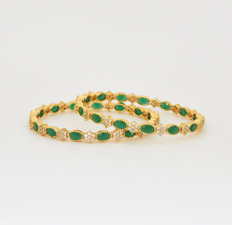 White Green Jessica Two Bangles - X061210