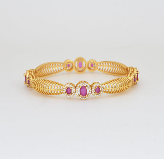 White Magenta Enwitching Two Bangles - Y061372