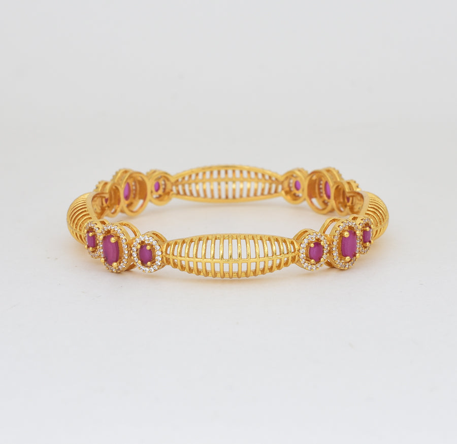 White Magenta Enwitching Two Bangles - Y061372