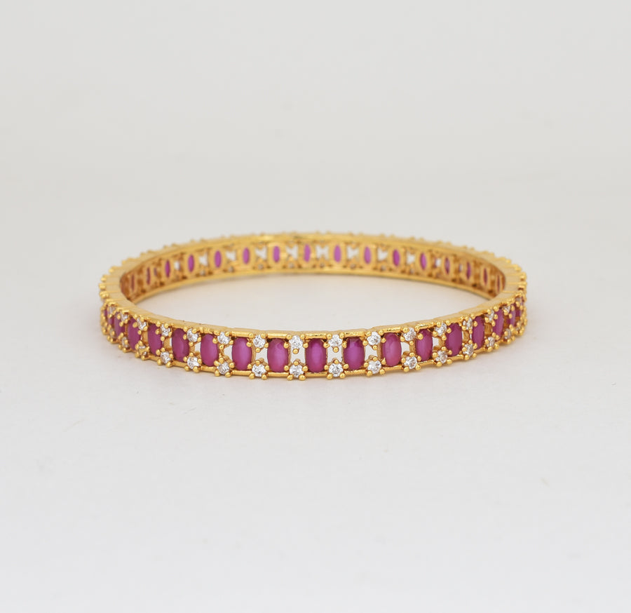 White Magenta Regal Two Bangles - Y061371