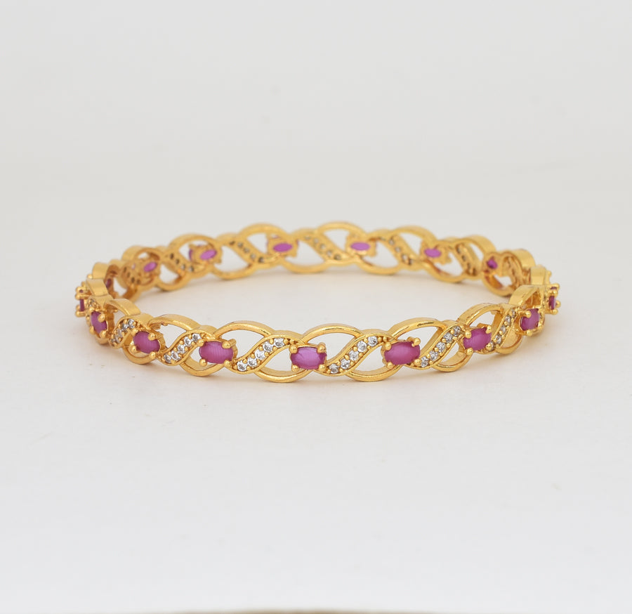 White Magenta Floria Two Bangles - Y061373