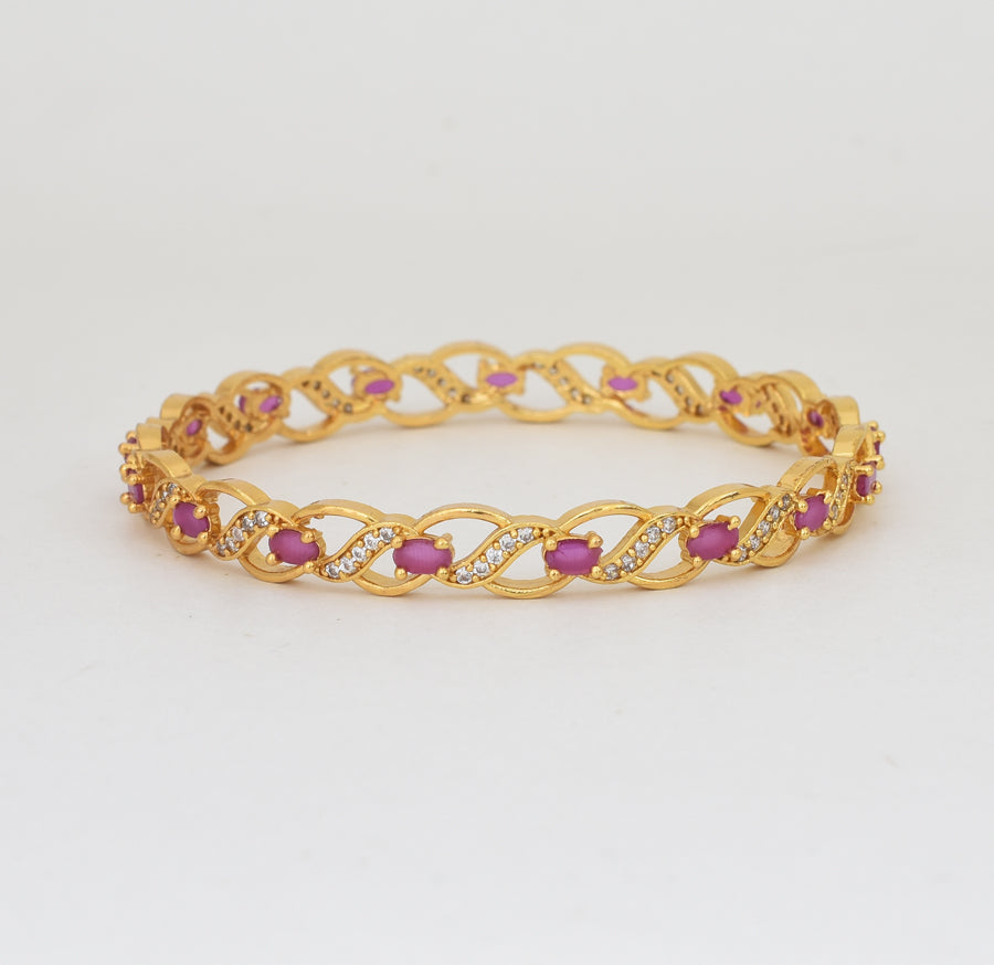 White Magenta Floria Two Bangles - Y061373