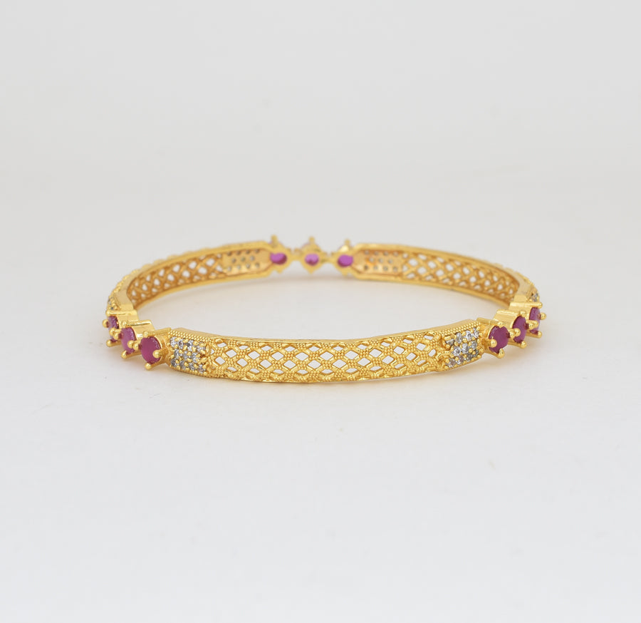 White Magenta Enticing Two Bangles - Y061370