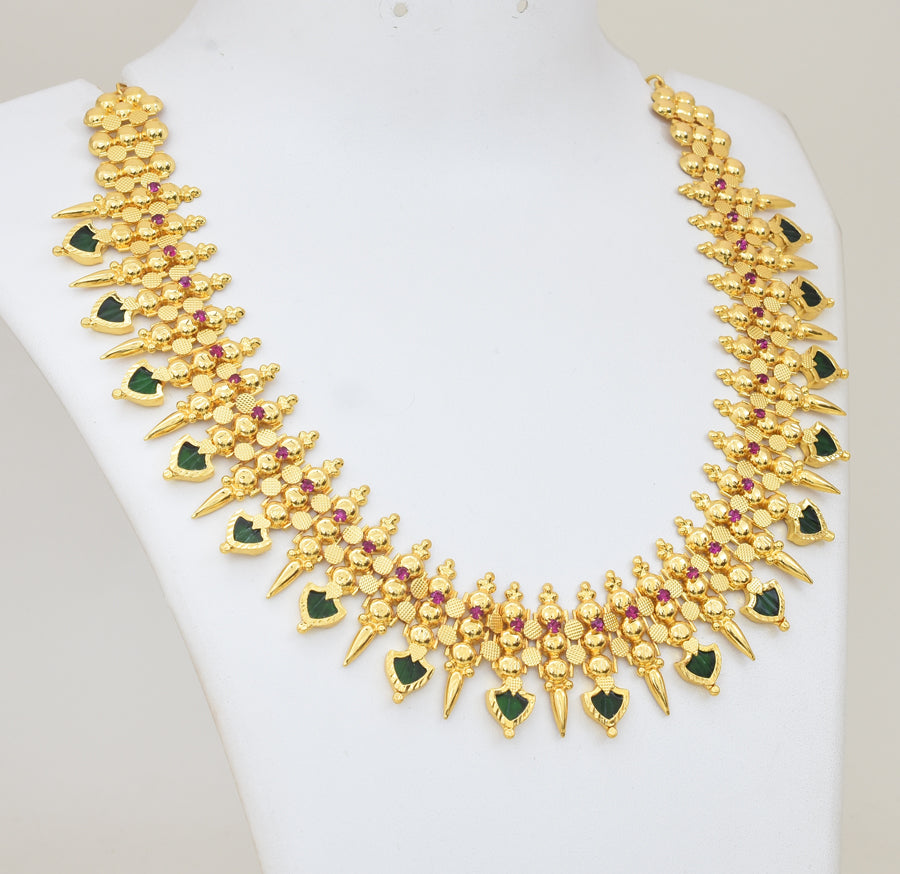 Green Palakka Jasmine Bud Fusion Choker Necklace - Y081377