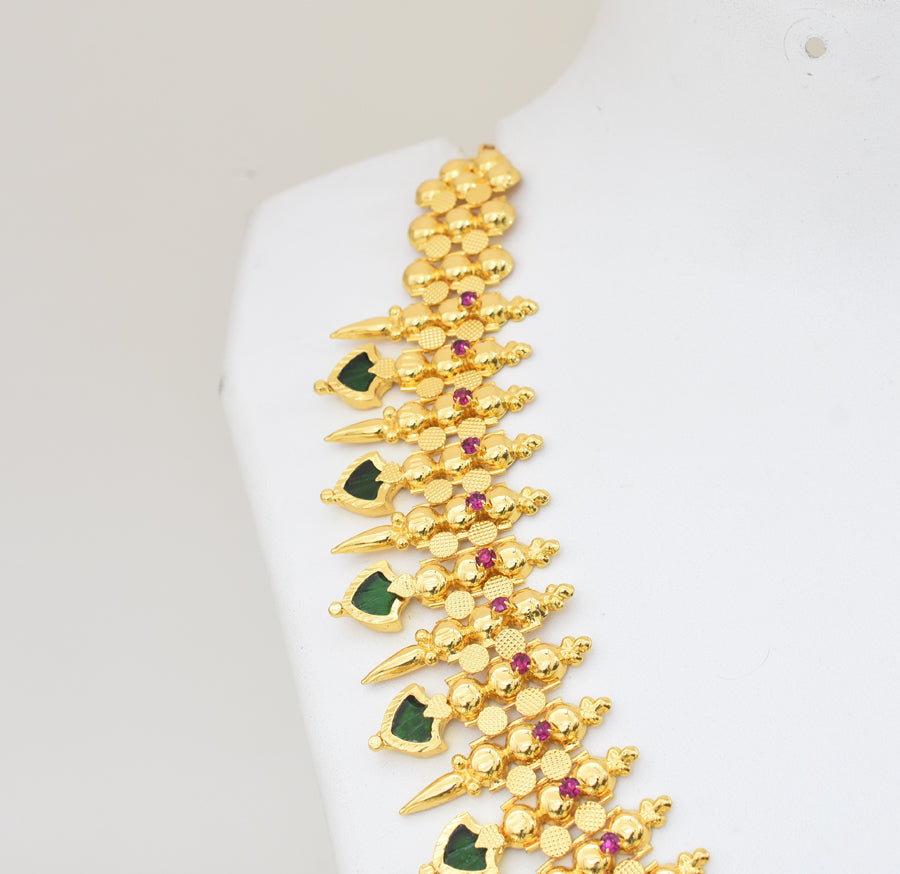 Green Palakka Jasmine Bud Fusion Choker Necklace - Y081377