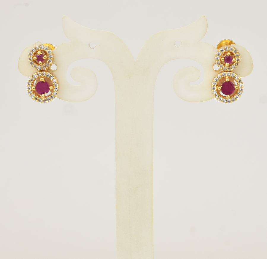 White Magenta Mireya Necklace with Dangler - Y101388