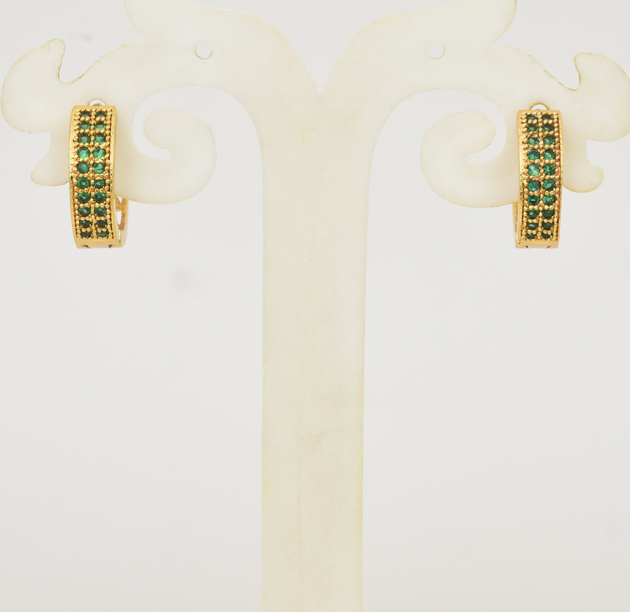 Green Radiant Hoop Earrings - Y101402