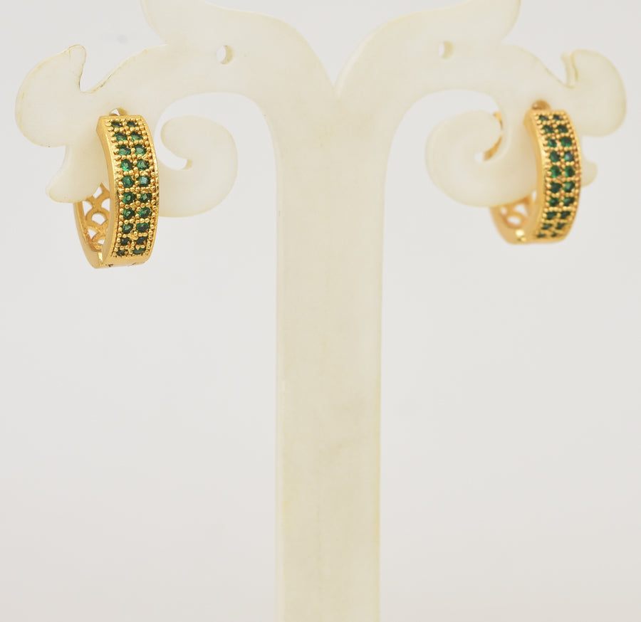 Green Radiant Hoop Earrings - Y101402