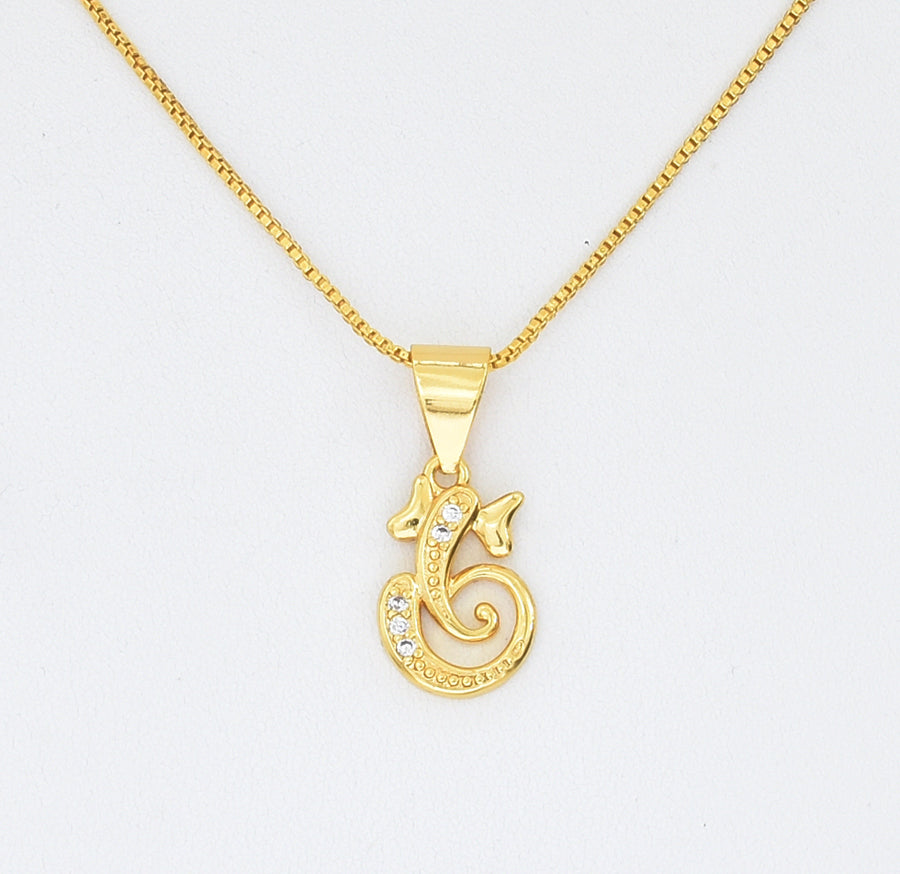 White Ganapati Locket with Chain 18 inch