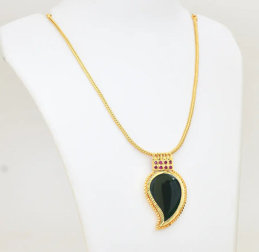 Green Big Manga Locket With Chain - W09893