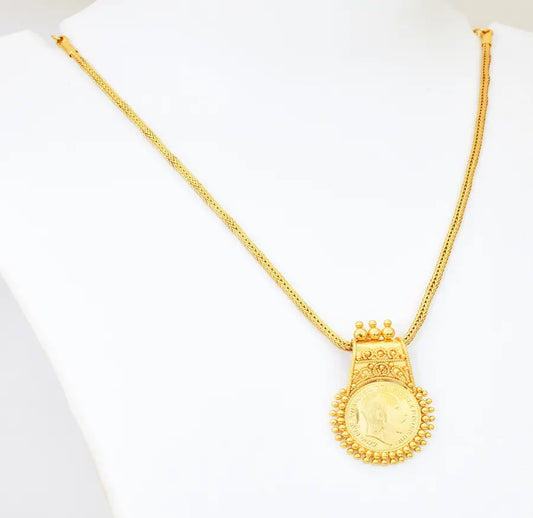 Embroidery Head Locket With Chain - V03387