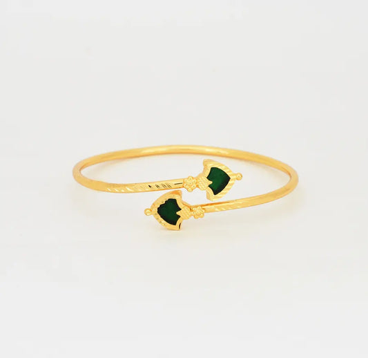 Green Palakka Open Bangle Adjustable - V10665