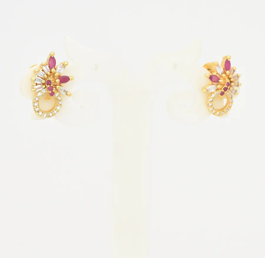 White Magenta Fiora Stud - U0948