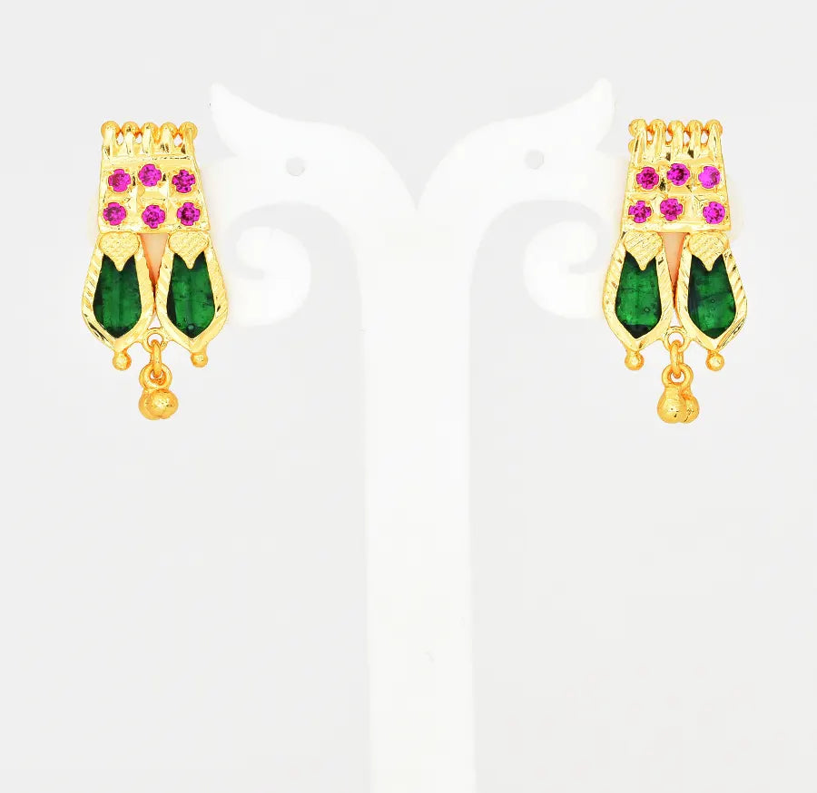 Green Double Nagapadam Drops - V03414