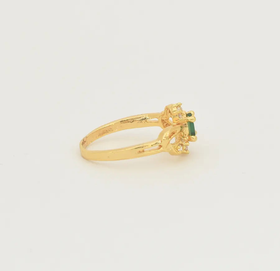 White Green Ivy Ring - U10129