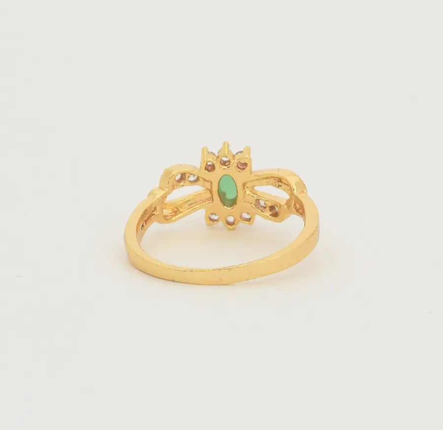 White Green Ivy Ring - U10129