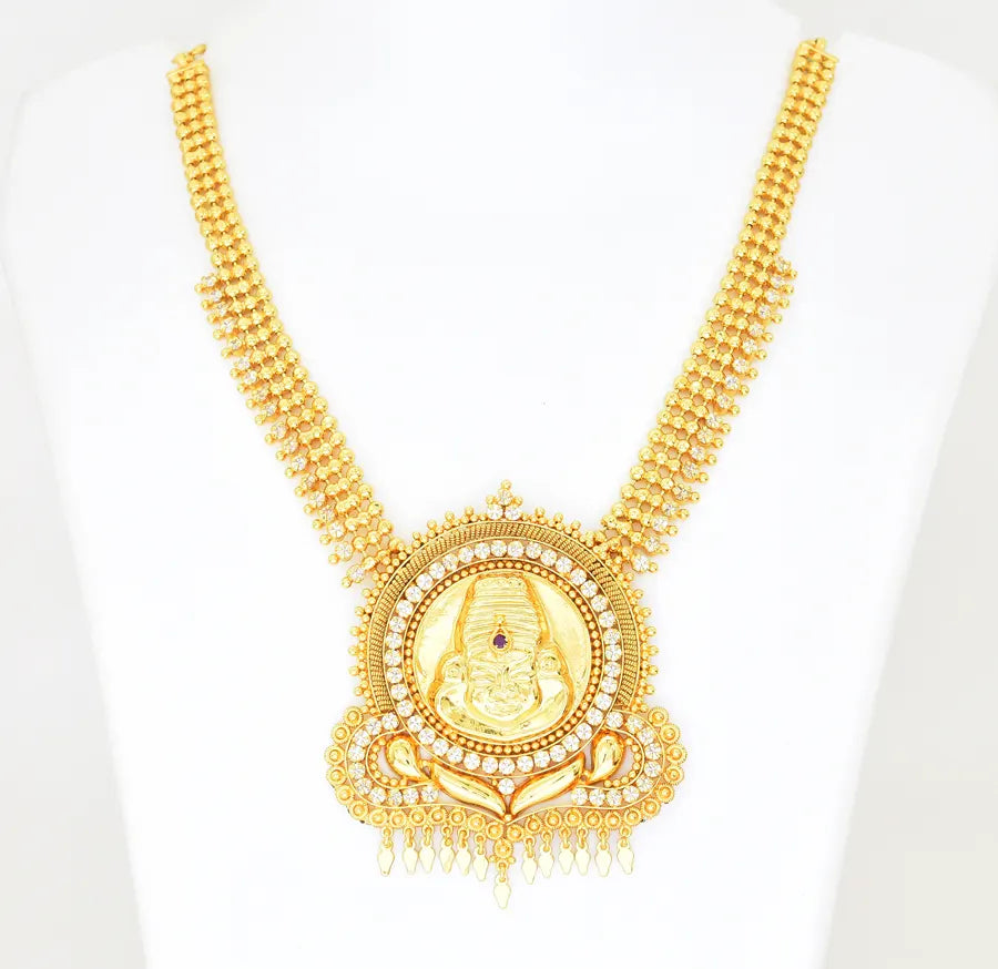 White Magenta Big Kathakali Traditional Short Necklace - W05823