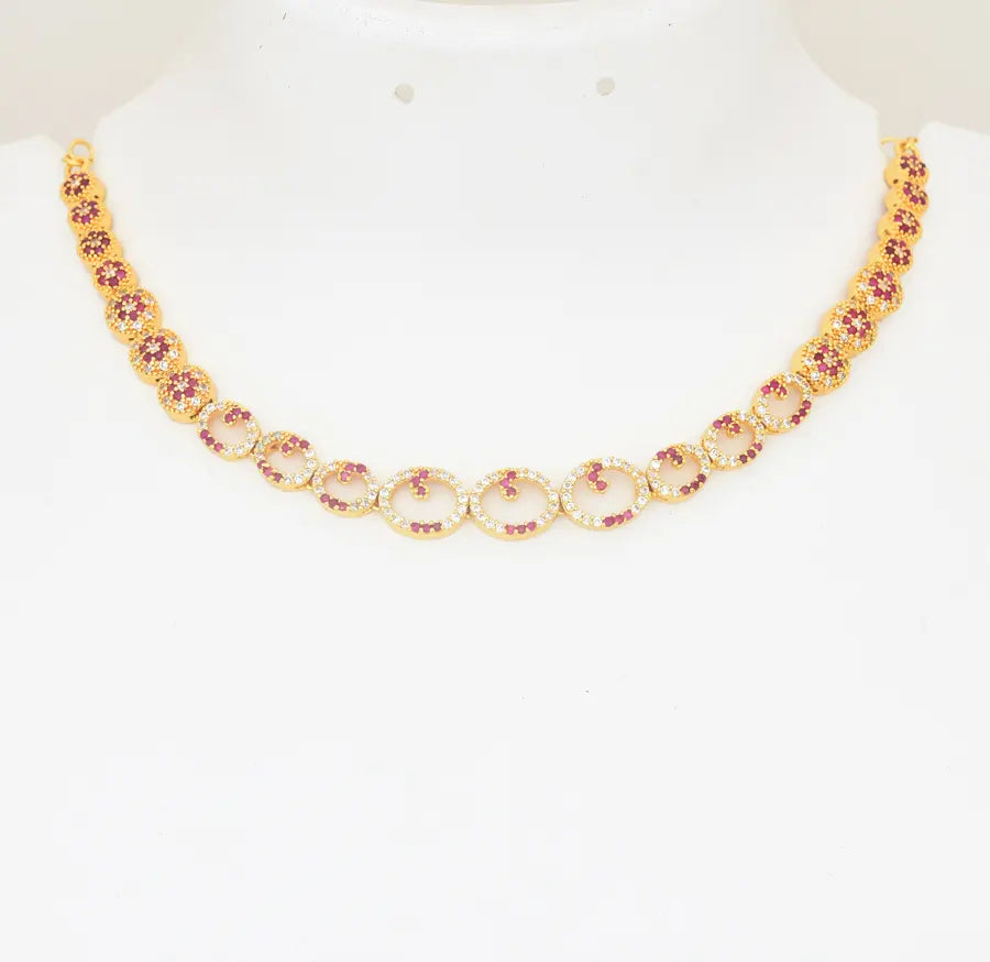 White Magenta Chloe Necklace - U09113