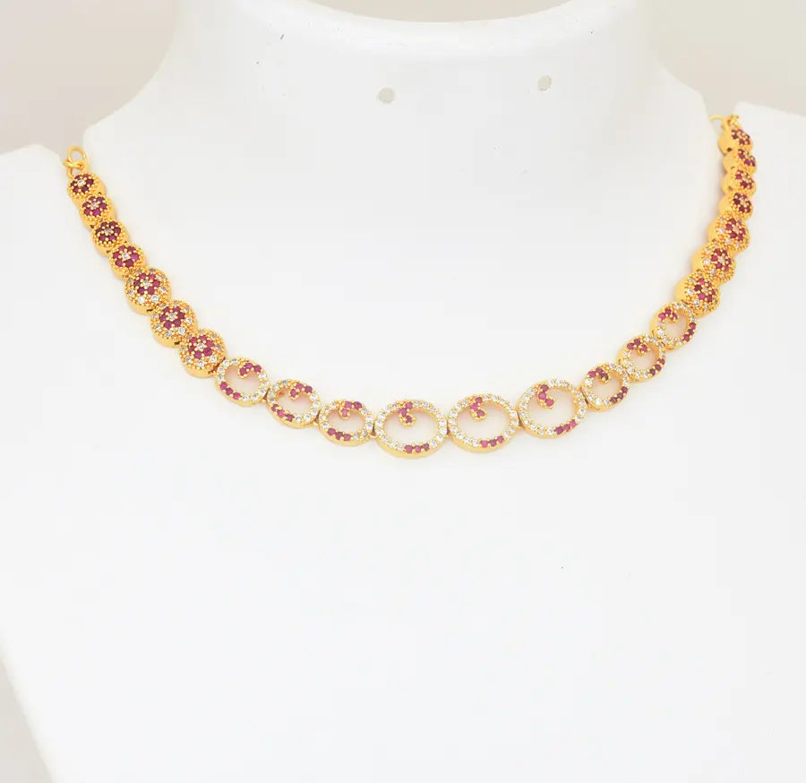 White Magenta Chloe Necklace - U09113