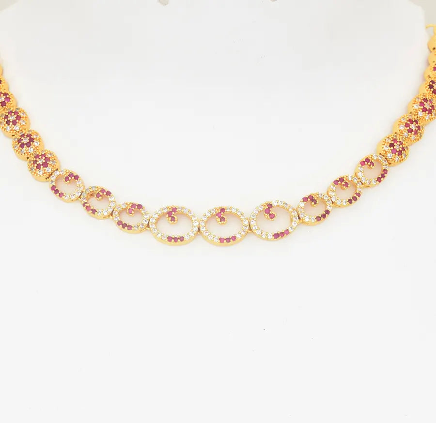 White Magenta Chloe Necklace - U09113