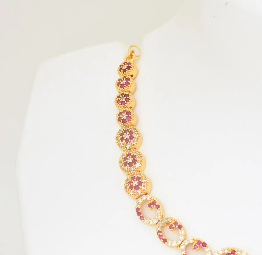 White Magenta Chloe Necklace - U09113