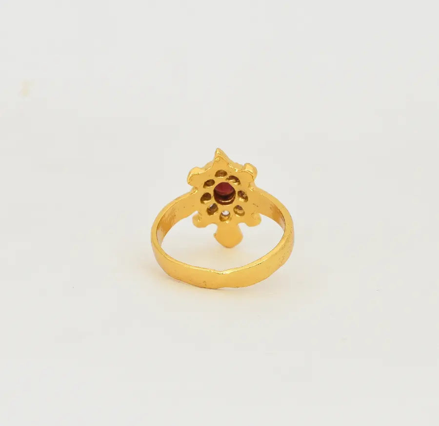 White Maroon Tortoise Ring - V09640